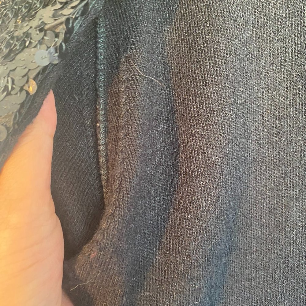 VINTAGE EMBELLISHED BLACK CARDIGAN (SZ 2-4) (VGUC) - Picture 9 of 12